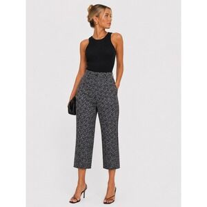 Stehmann Black White Geometric Print Pull On Pants US 12 L NWT NEW